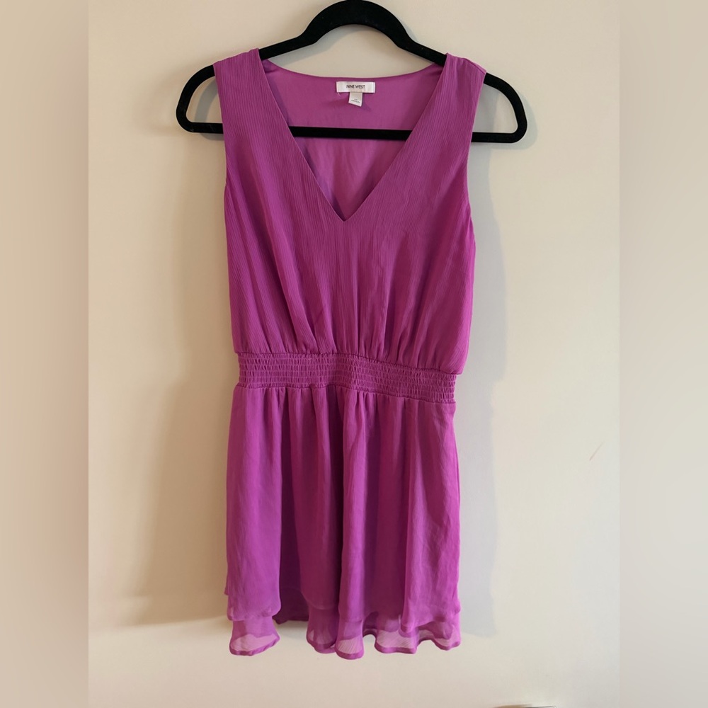 EASTER / SPRING DRESS 💐 Nine West fuschia fit and flare vneck sleeveless dress